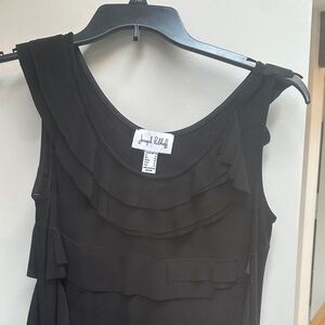 Joseph Ribkoff Black Tiered Ruffle Sleeveless Dress
